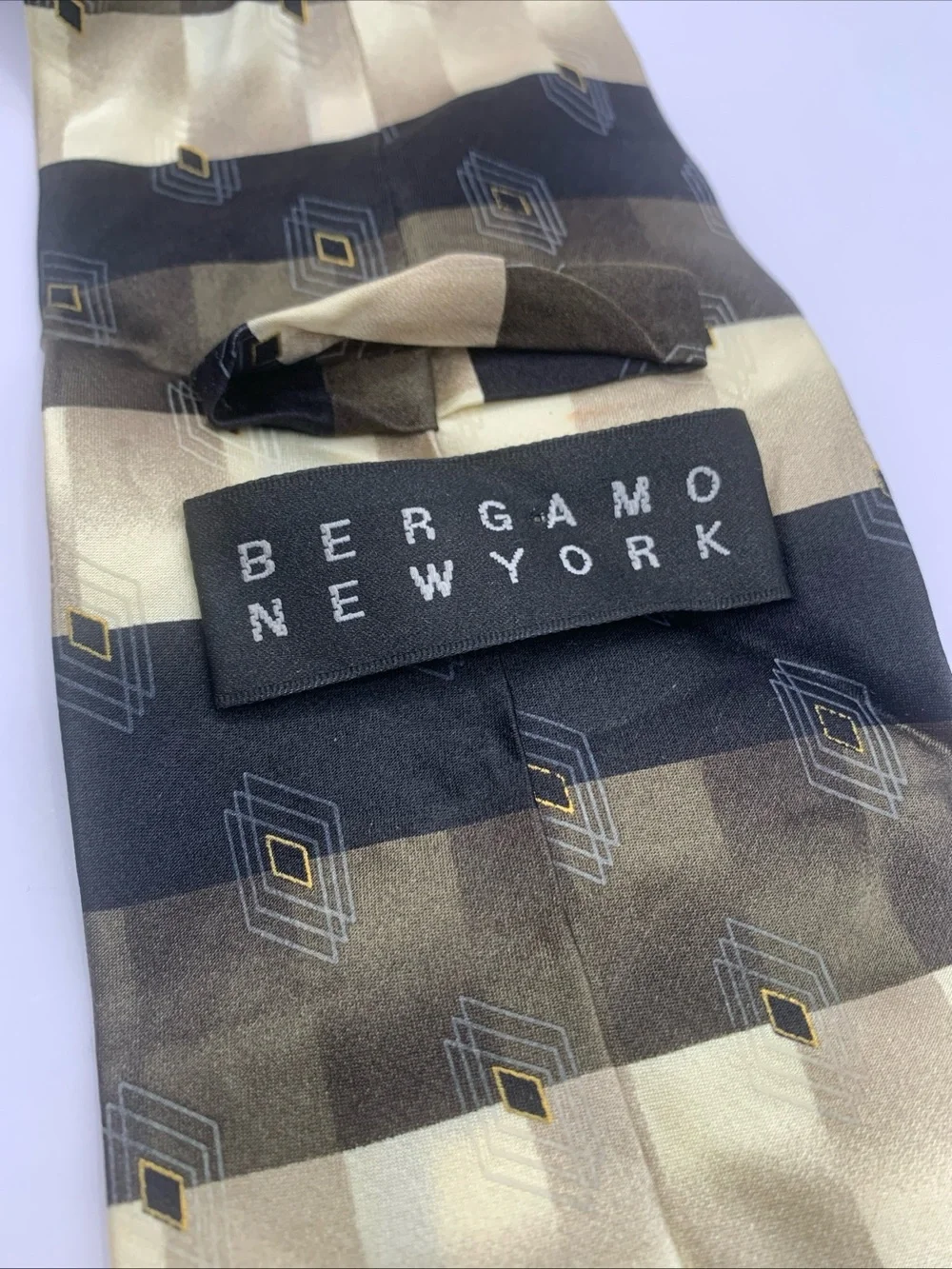 Classic Black and Gold Checked Men's Dress Tie 62” x 4” Long Tie Business